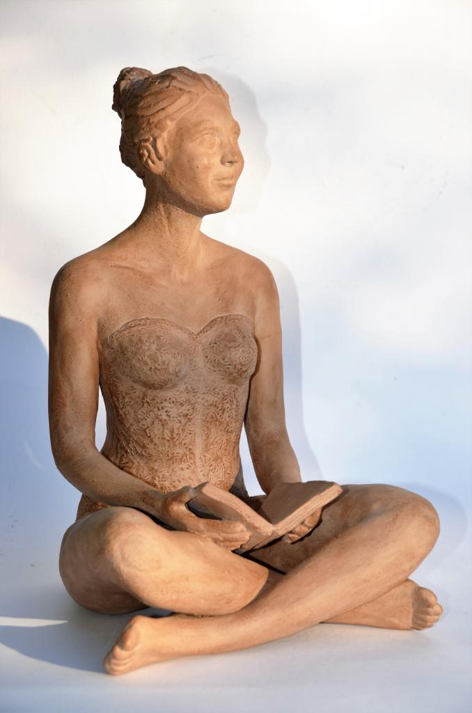 La Pause - sculpture bronze de Nathalie Lefort