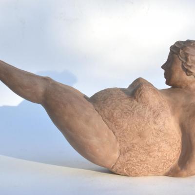 Les grâcieuses N°1 - sculpture argile de Nathalie Lefort
